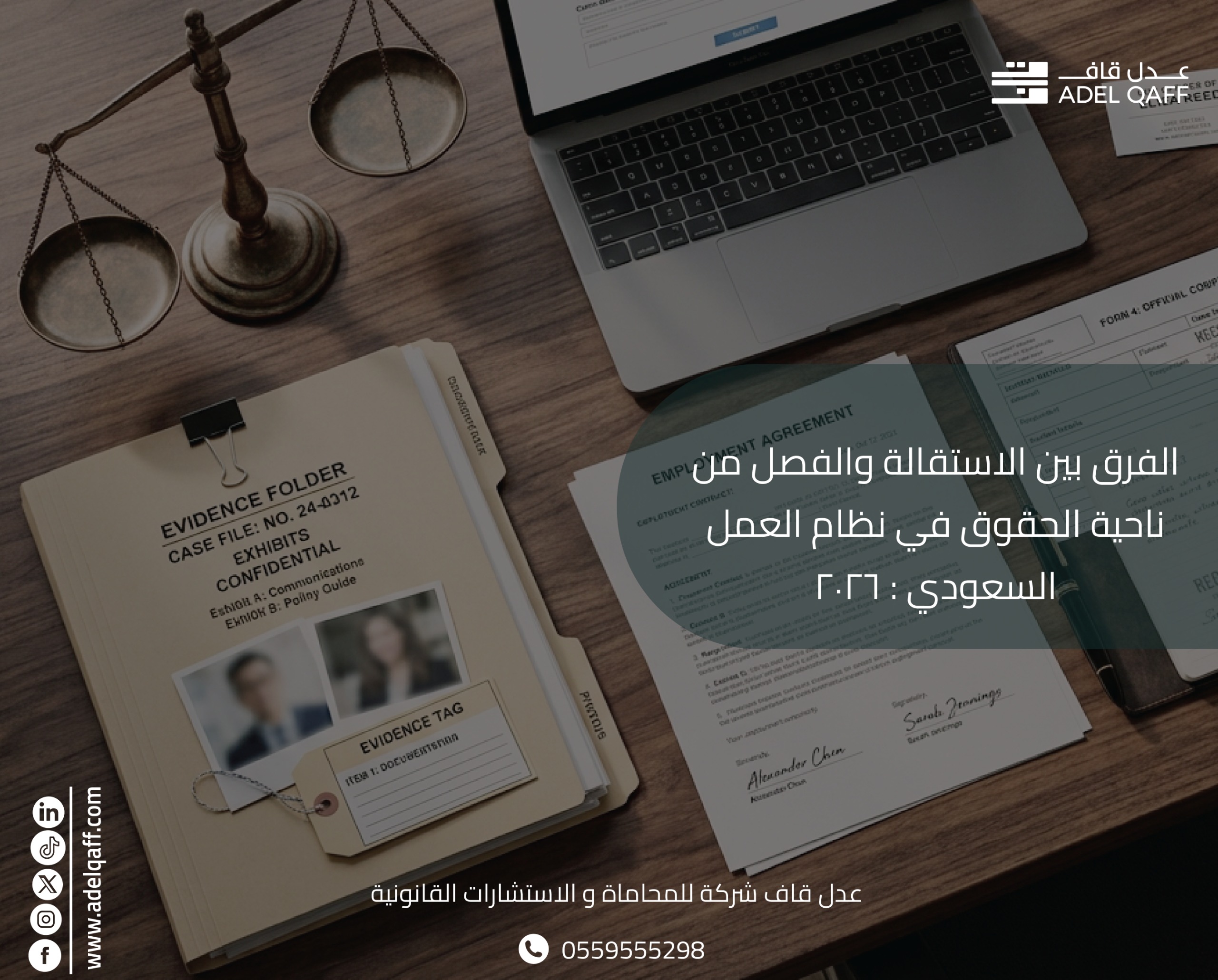 الفرق بين الاستقالة والفصل من ناحية الحقوق في نظام العمل السعودي:2026